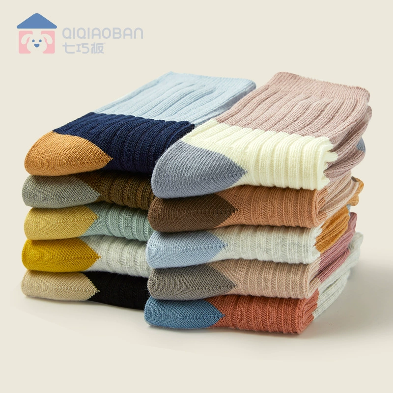 Детские толстые хлопковые носки Tangram, осенне-зимние академические полосатые двойные иглы, повседневные хлопковые носки Joker, поколение волос