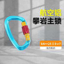 亚马逊热销D型7075航空铝登山扣户外攀岩登山扣快挂扣吊床挂钩