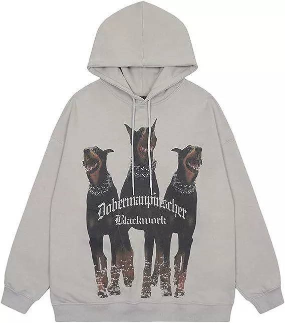 Demi-season Hoody, Retro Hip‑Hop Sweatshirt, Relaxed Fit, Sizes S–XXL