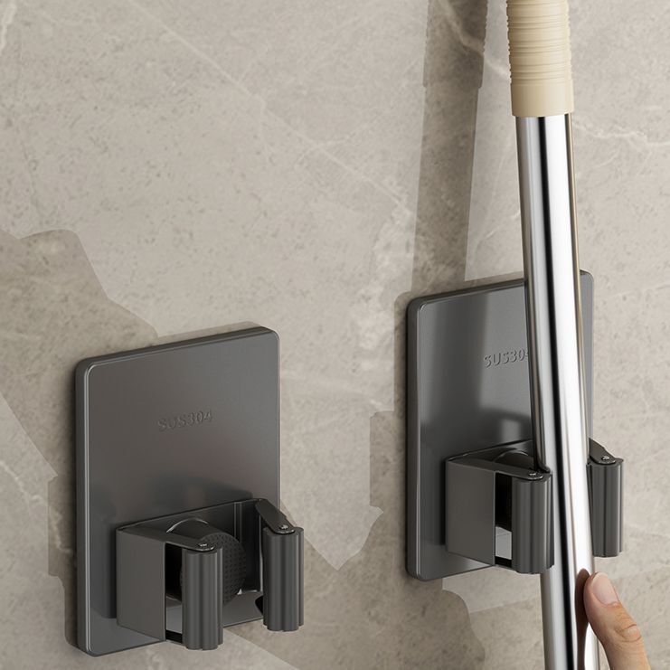 Mop hook broom clip bathroom wall hanging fixed buckle strong adhesive stainless steel punch-free broom rack Mop hook broom clip bathroom wall hanging fixed buckle strong adhesive stainless steel punch-free broom rack