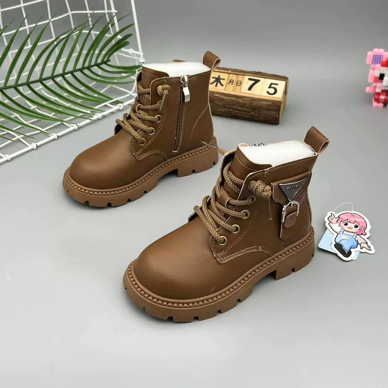 Martens, children's low boots for men and women, autumn, for teenagers