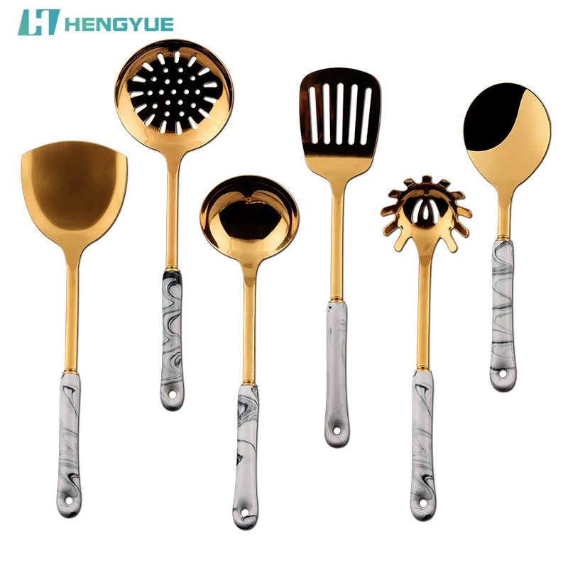 Ceramic handle stainless steel, kitchenware, Scandinavian marble set
