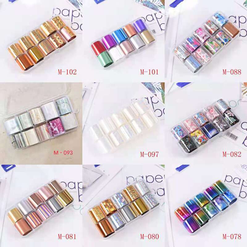 Cross-border nail jewelry 10-color set star paper transfer paper stickers Aurora colorful flowers and other manufacturers direct supply Cross-border nail jewelry 10-color set star paper transfer paper stickers Aurora colorful flowers and other manufacturers direct supply