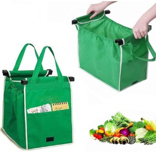 Manufacturer Wholesale Green Non-Woven Foldable Supermarket Shopping Cart Shopping Bag Supermarket Trolley Storage Bag