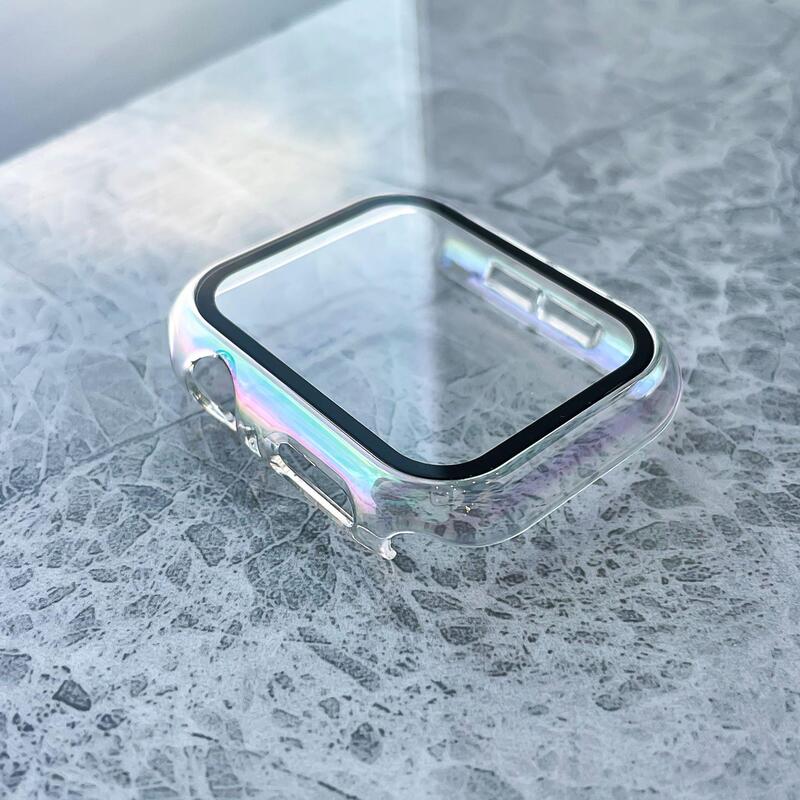 Suitable for Apple Watch 7/8/9, Apple Watch protective case, colorful PC electroplated tempered film integrated s10/11 Suitable for Apple Watch 7/8/9, Apple Watch protective case, colorful PC electroplated tempered film integrated s10/11