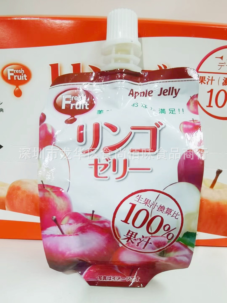 批发食品 苹果汁水果味可吸吸果冻布丁休闲小零食165g 24袋一箱