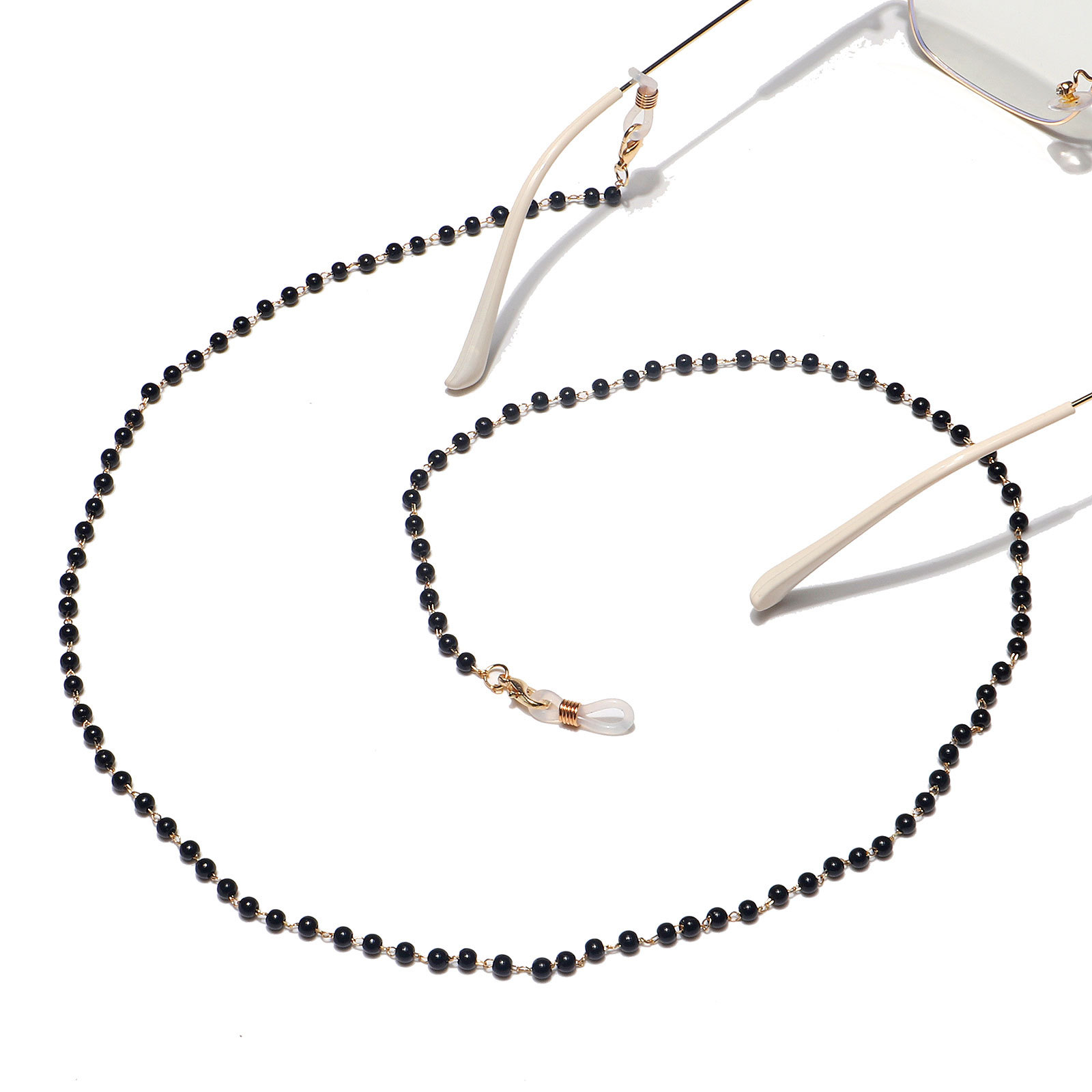 Fashion Black White Pearl Glasses Chain display picture 3