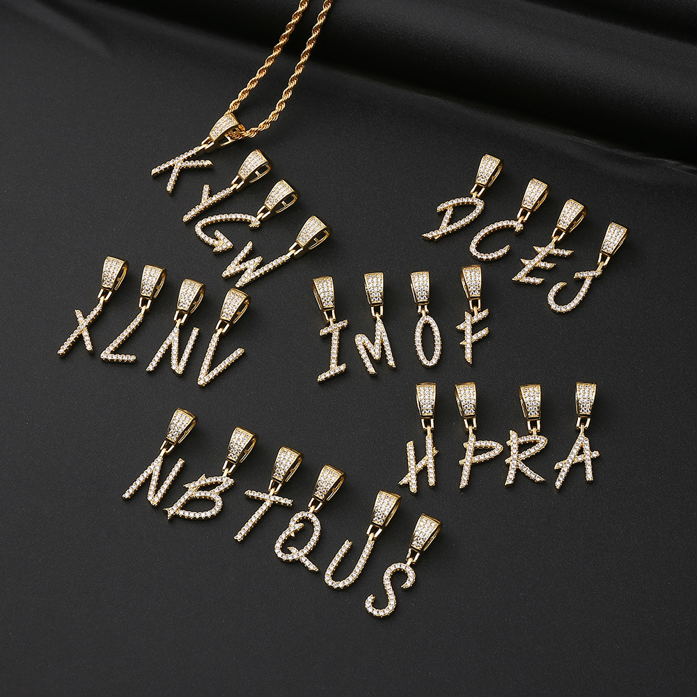 Fashion 26 English Alphabet Copper Zircon Necklace Wholesale display picture 15