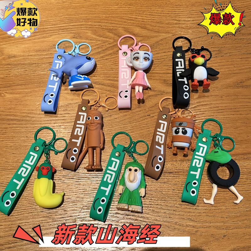New Hot Cross-border Foreign Shanhaijing Keychain Bag Pendant Car Key Chain Stall Small Gifts Wholesale