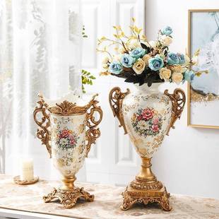 European Desktop Ornaments White Retro Flower Arrangement Resin Vase Bookshelf Tv Cabinet Creative Home Decoration Furnishings