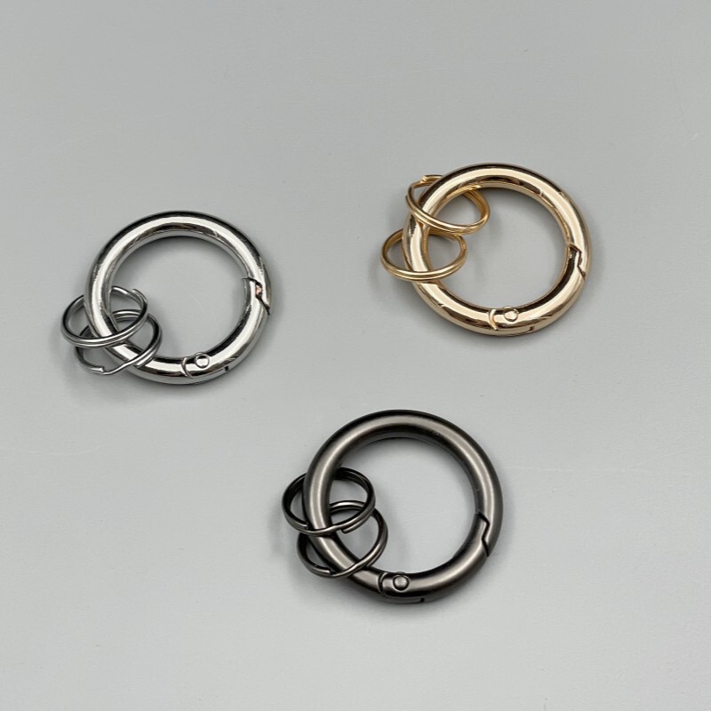 Zinc Alloy Round Opening Spring Ring Luggage Car Keychain Pendant Metal Anti-Lost Hardware Jewelry Factory Wholesale