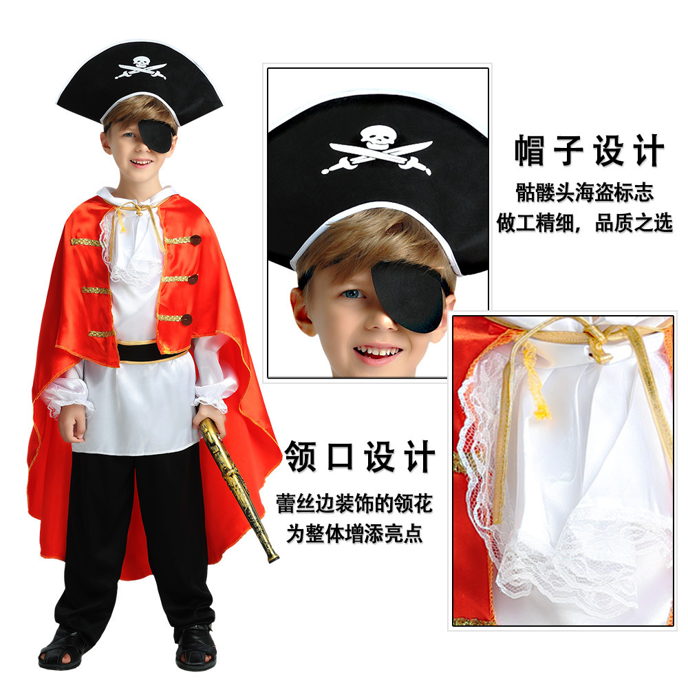Disfraces de Halloween Piratas del Caribe Cosplay Niños Piratas Disfraces Capitán Jack Disfraces de Show