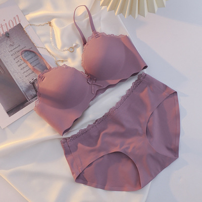 Alta calidad caliente-venta sujetador inalámbrico ropa interior sin costuras de las mujeres pequeño pecho push up engrosada traje especial sexy 6612