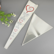 玫瑰鲜花单支袋opp材质花束袋爱心520透明鲜花袋情人节花束包装袋
