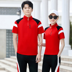 Fashion Short Sleeve Two-Piece Set Summer New Casual Sports Couple's Outfit Trendy Matchless Set Square Dance Clothes