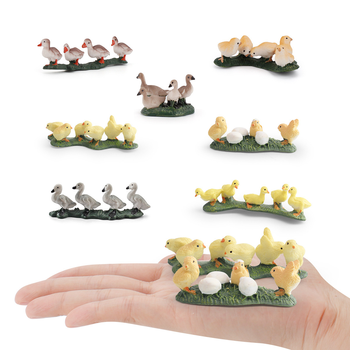 Simulación transfronteriza de granja aves de corral modelo de animales de niños cognición mini-pantalones decoración estática juguetes de decoración