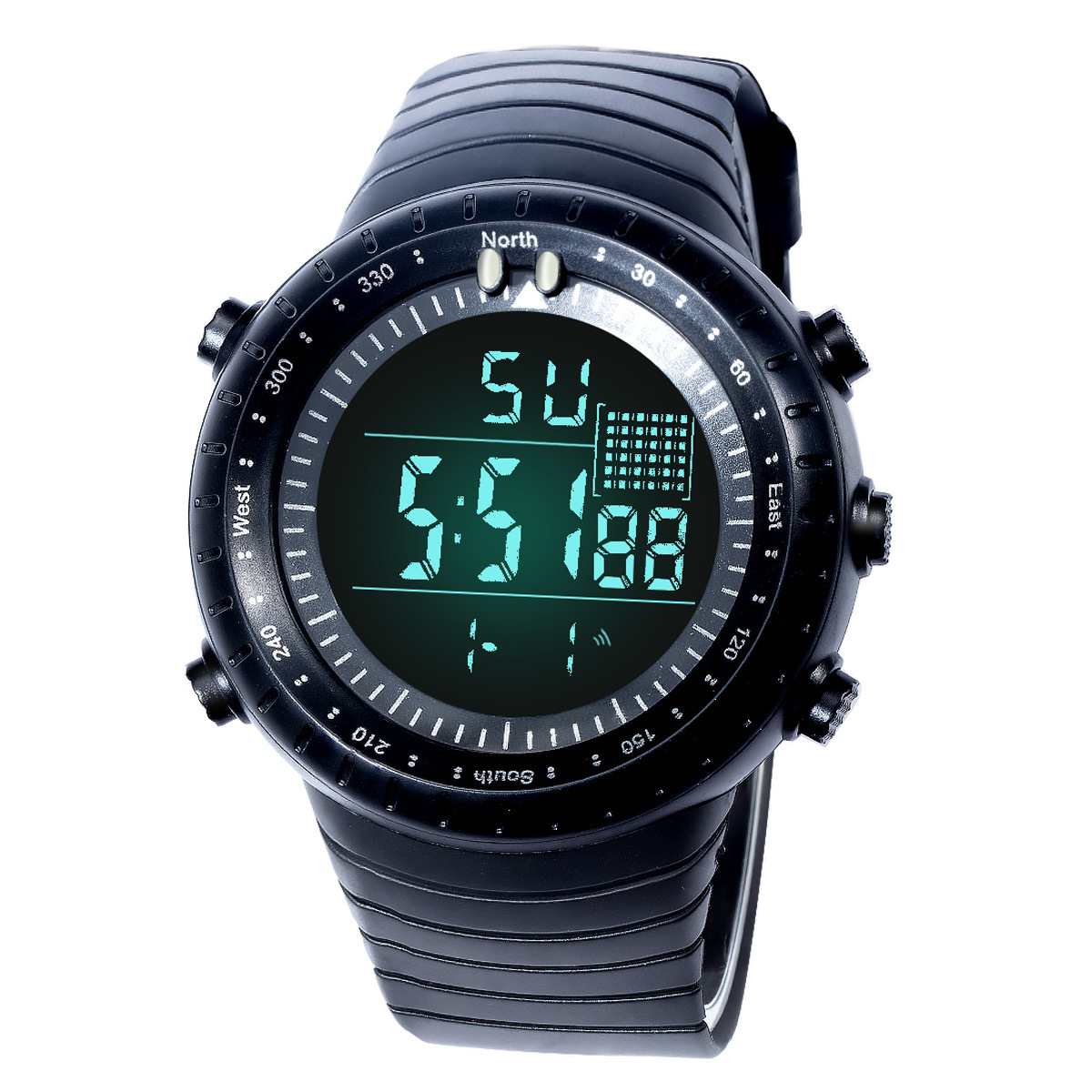 Cronógrafo para hombres deportes reloj electrónico montañismo al aire libre multifuncional luminoso pantalla grande impermeable reloj de estudiante de moda