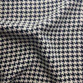 蓝色珠片千鸟格小香风面料衣服外套大衣套装设计师裁缝服装面料布