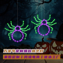 跨境万圣节蜘蛛造型氛围装饰灯皮线节日灯串橱窗铁艺灯