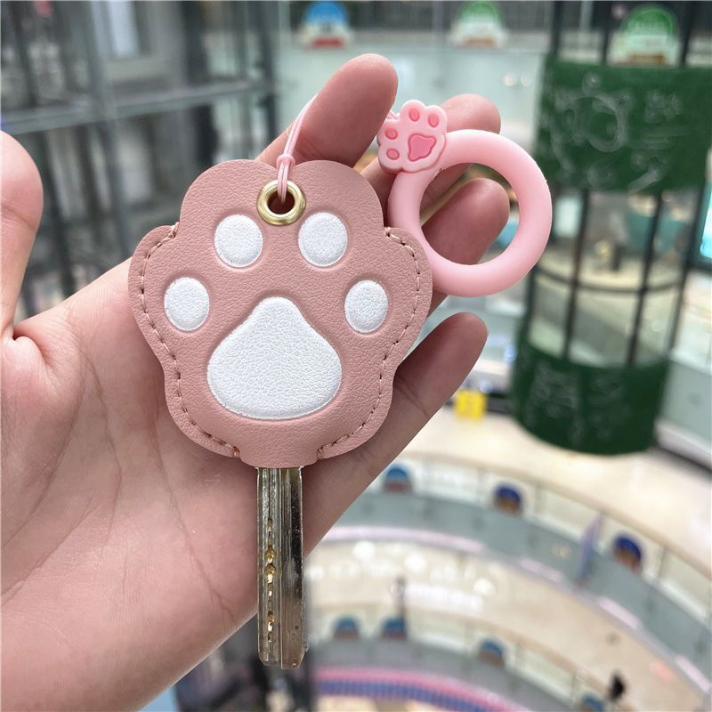 漫画猫の爪キーホルダーペンダントパーソナライズされたかわいい女性ホームエレベーターアクセスカードホルダー電気自動車キーカバー拡大|undefined