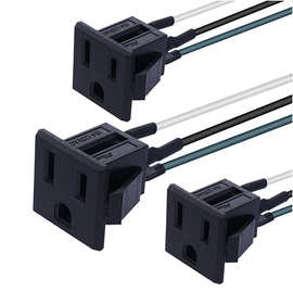 AC电源插座 插座面板  快速接线插座黑色 卡式装 配线材 美式插座