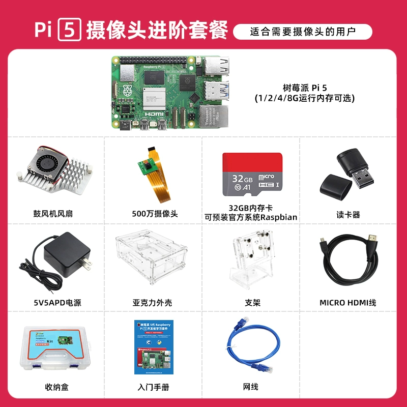 Raspberry Pi 5 5B/4B плата для разработки, материнская плата Raspberry Pi 5 8GB, комплект для программирования на Python и ИИ