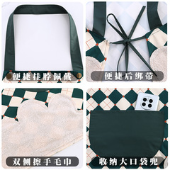 新款時尚防水圍裙廚房家用防油做飯圍腰女餐飲專用工作服logo印字