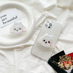 手機氣囊支架粘貼可伸縮領可愛少女心小狗桌面看追劇便攜式支撐架