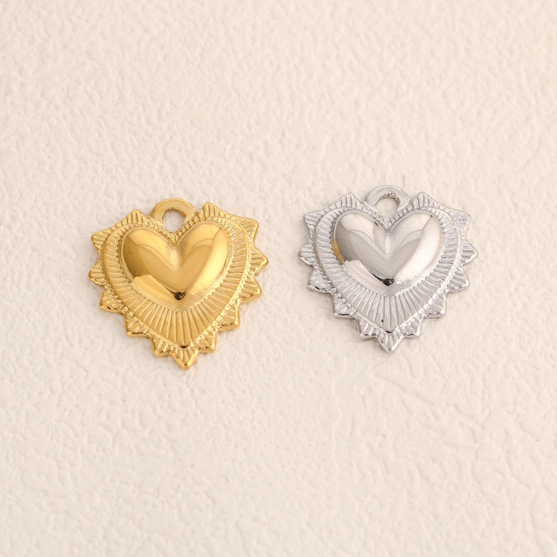 Plating Design 1 Piece 18*19mm 304 Stainless Steel Heart Shape Pendant