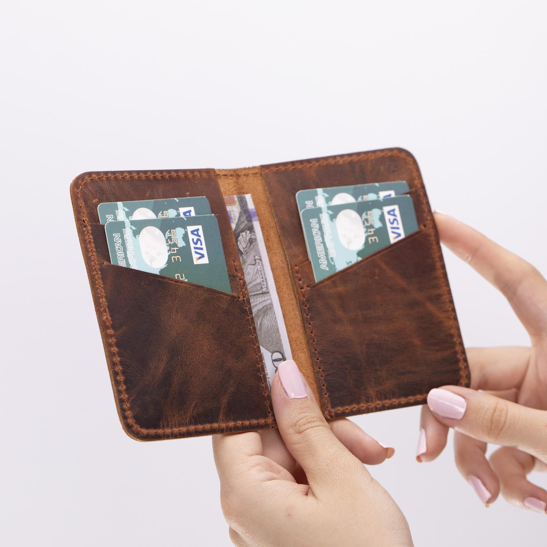 Explosiones transfronterizas de piel de caballo loco, bolsas de pick-up anti-magnetizado, cartera de tarjetas de control de acceso, bolsas de tarjetas para hombres, sensación de alto nivel para hombres