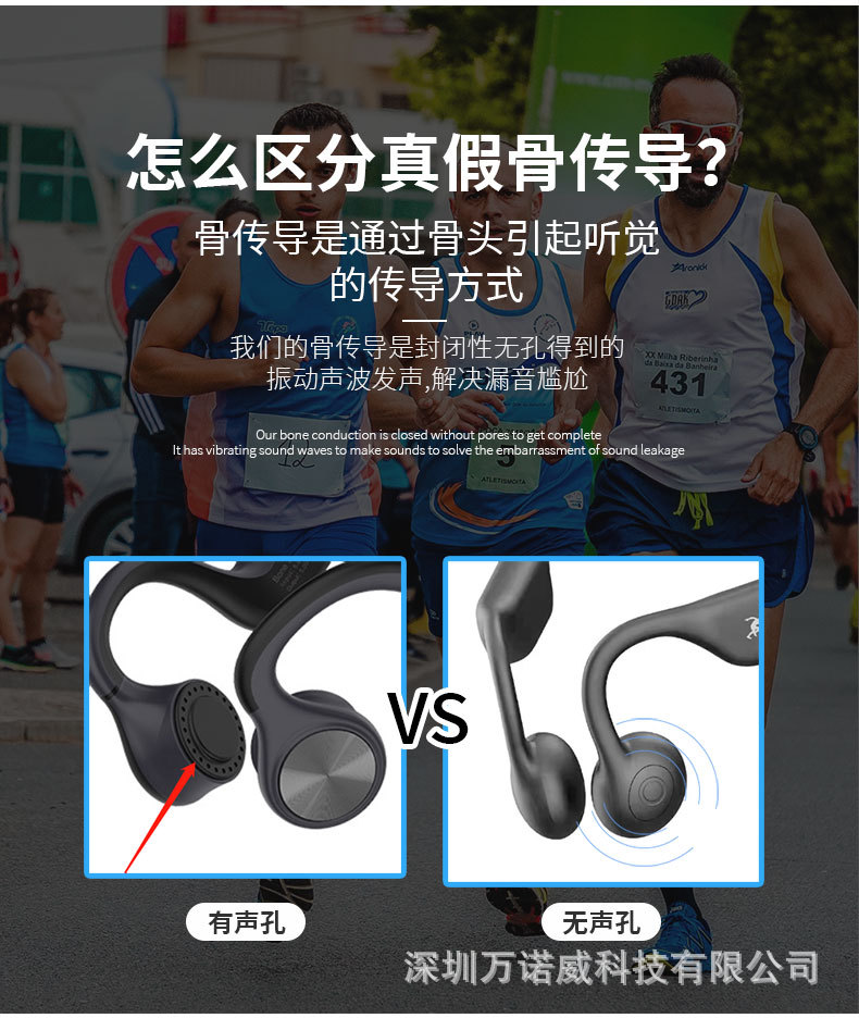 亚马逊爆款新款蓝牙骨传导耳机