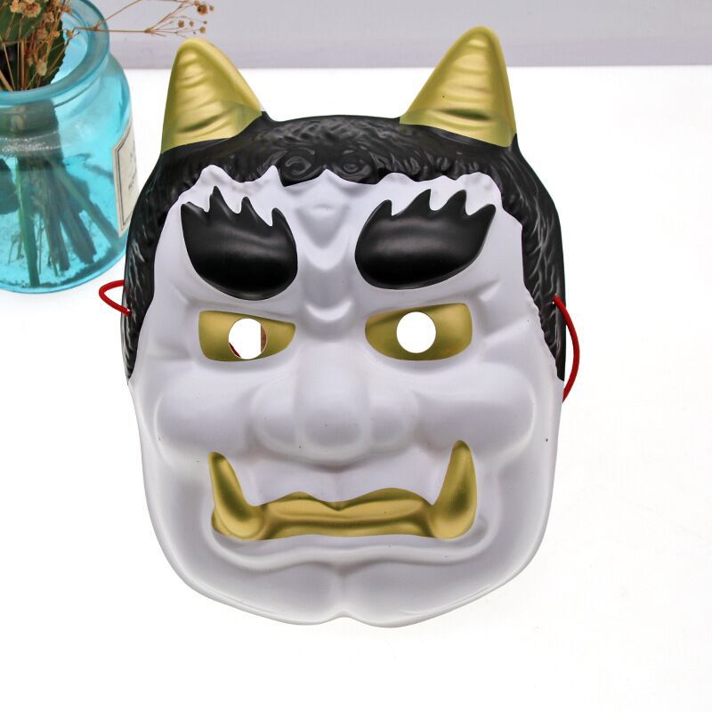 天狗日系能劇マスク牛魔王赤面鬼顔悪魔加硫鞍馬牛角封印赤般若マスク