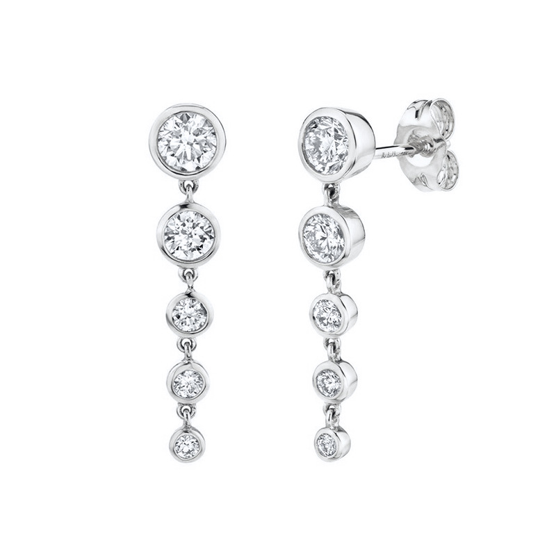 Chain Diamond Earrings Creative Zircon Micro Inlaid Earrings Accessories display picture 6