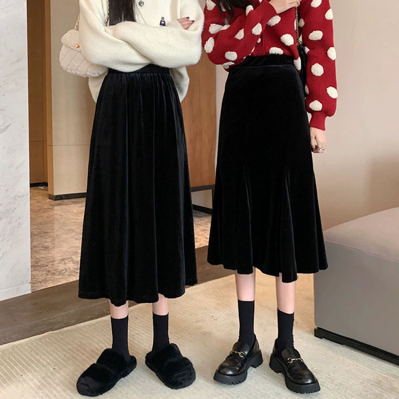 Оксамитовая очаровательная и нежная облегающая бедра юбка «рыбий хвост» эластичная юбка