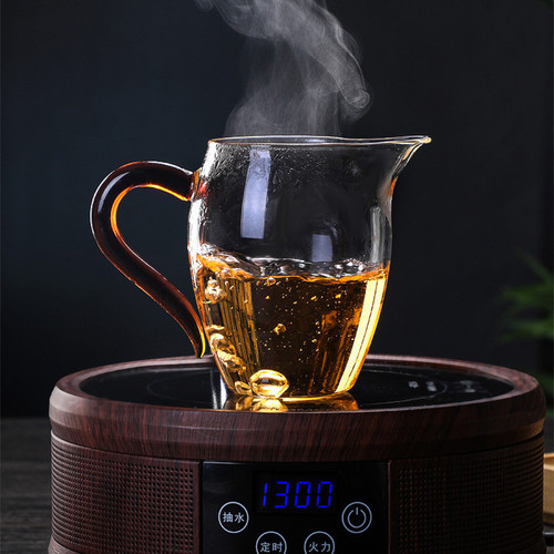 Household glass tea Hai Gong cup color high borosilicate glass fair cup large Kung Fu tea set tea dispenser