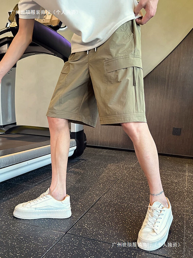 Летние тонкие шорты для мужчин 2025 новые свободные спортивные быстросохнущие дышащие повседневные брюки мужские пятикарманные шорты