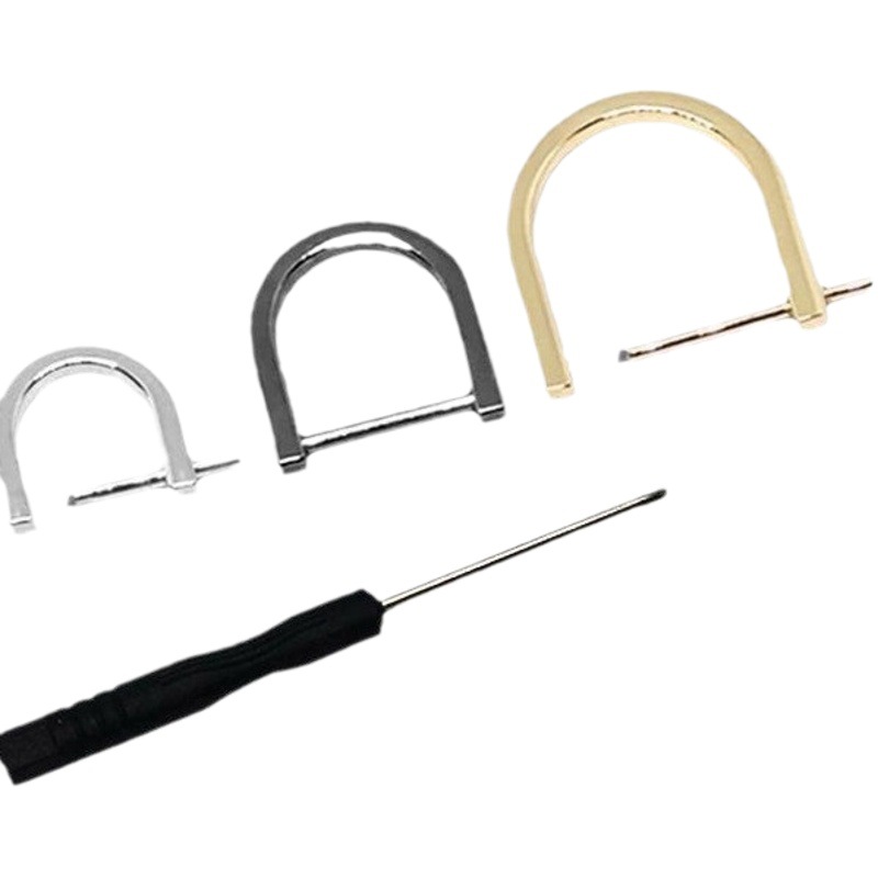 Bag Accessories Hardware Buckle Metal Chain Shoulder Strap Adjustment Buckle Horseshoe D-Ring Detachable Screw Ring Buckle Crossbody