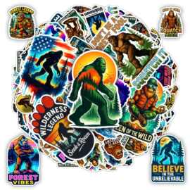 100张大脚怪贴纸套装萨斯夸奇特防水贴笔记本汽车窗框保险杠装饰