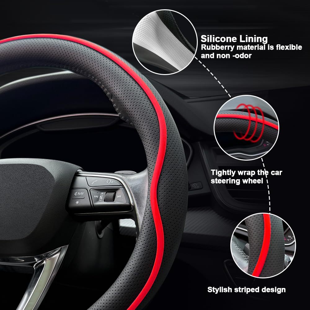 New Car Steering Wheel Cover, High-End Leather, Non-Slip, Universal for All Seasons, Versatile and Fashionable Handle Cover, Wholesale