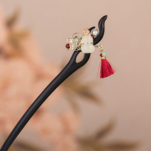 檀木发簪女新中式木簪古风高级感木质盘发发钗简约现代感发簪批发