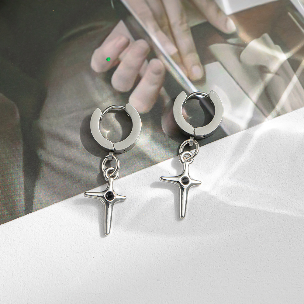 Mode Geometrisch Titan Stahl Überzug Künstliche Strasssteine Ohrringe 1 Paar display picture 3
