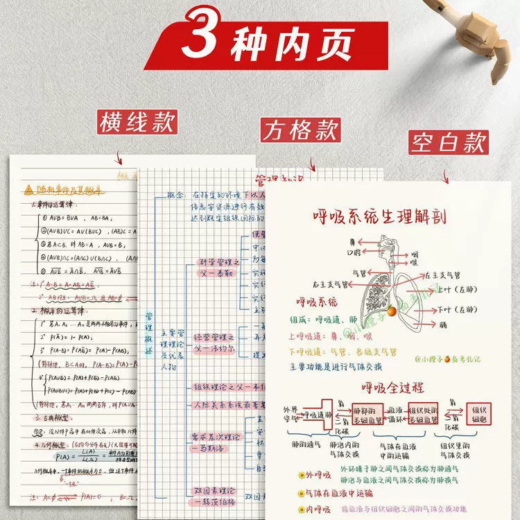 牛皮笔记本厚本子超厚横线本空白本内页初高中生简约大学生用a4方