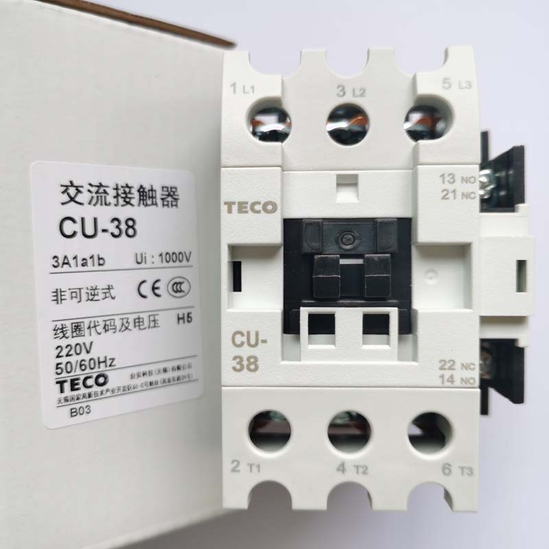 全新原装台安TECO东元交流接触器CU-38替代CN-35S AC220V AC380V