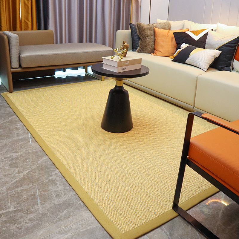 现货剑麻地毯华峰剑麻地毯黄麻羊毛海草仿剑麻混纺天然原色工厂