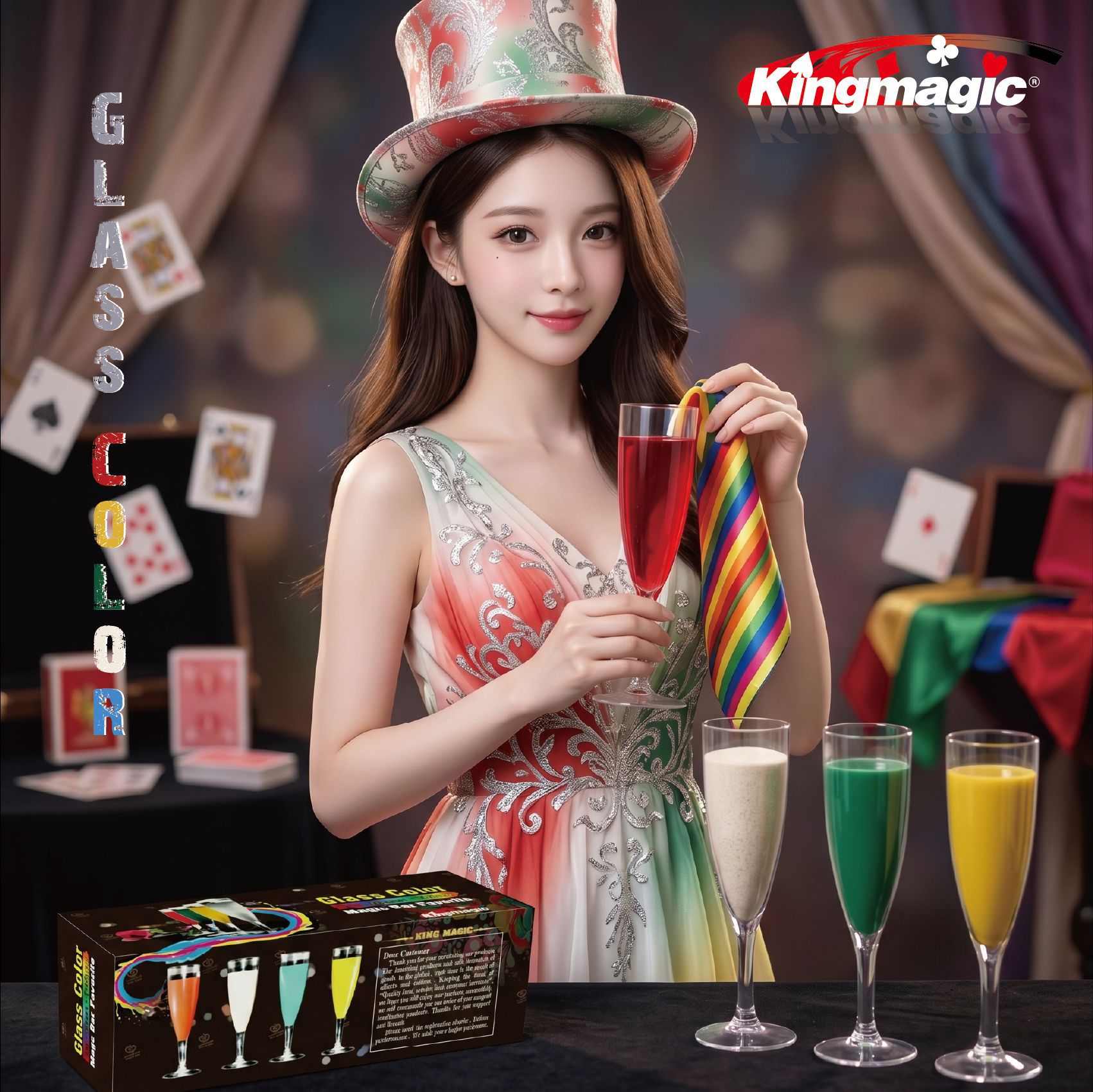 G0580 color quit glass change color king magic festival stage…