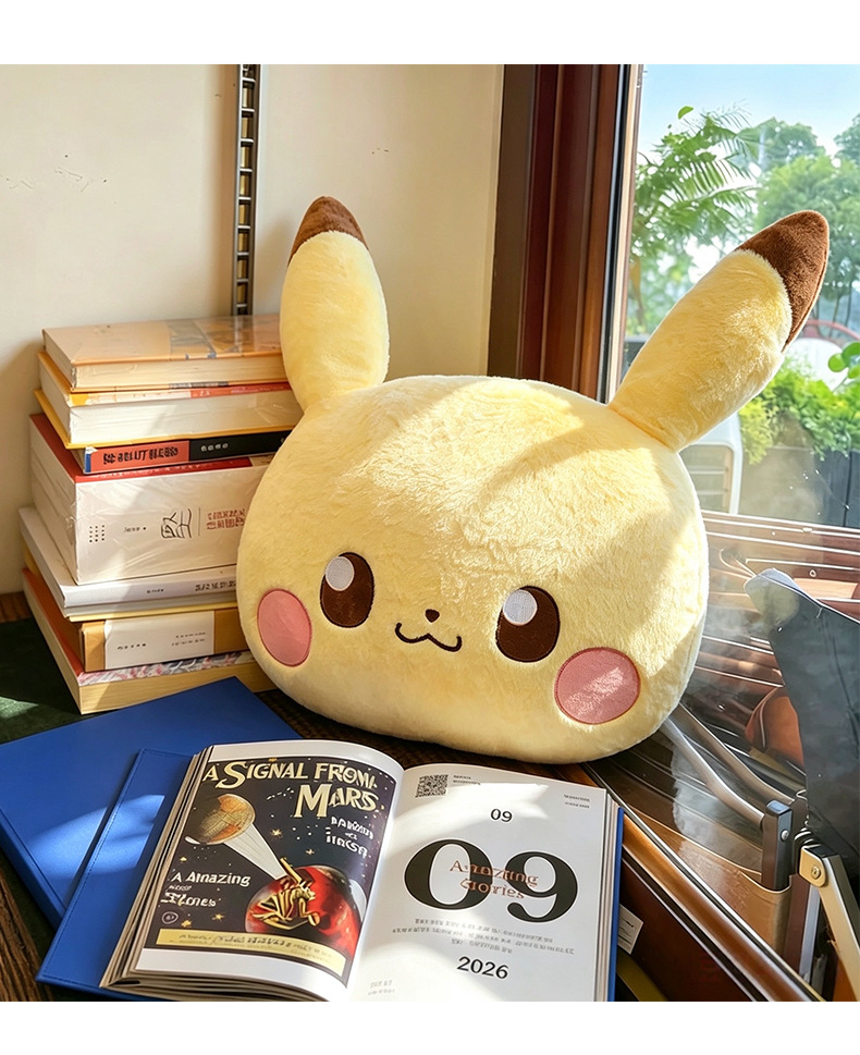 Foreign trade double-sided Pikachu plush pillow, Pogaman doll pillow, bed sleeping cushion, wholesale gift