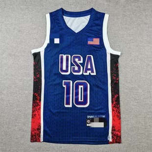 Paris Men's Basketball USA Dream Team No.6 James Curry Edwards Digital Print Jersey Vest