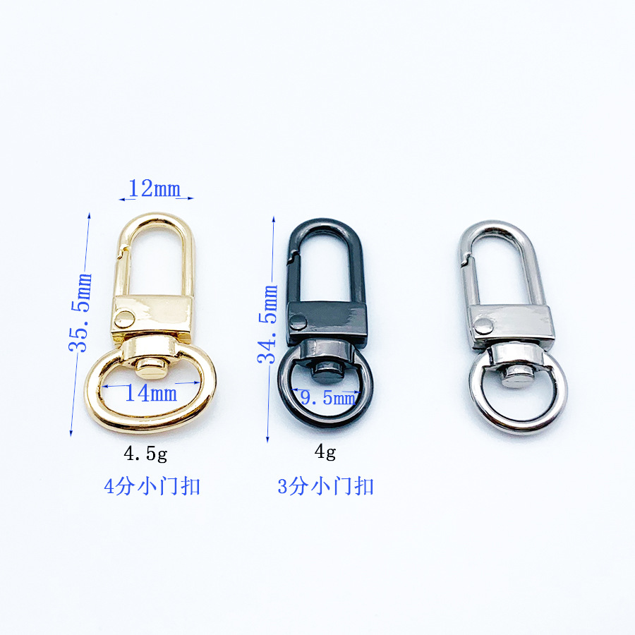 Fábrica directa equipaje hardware accesorios aleación de zinc aleación perro hebilla de alta calidad gancho hebilla cadena colgante bolso pequeña puerta hebilla