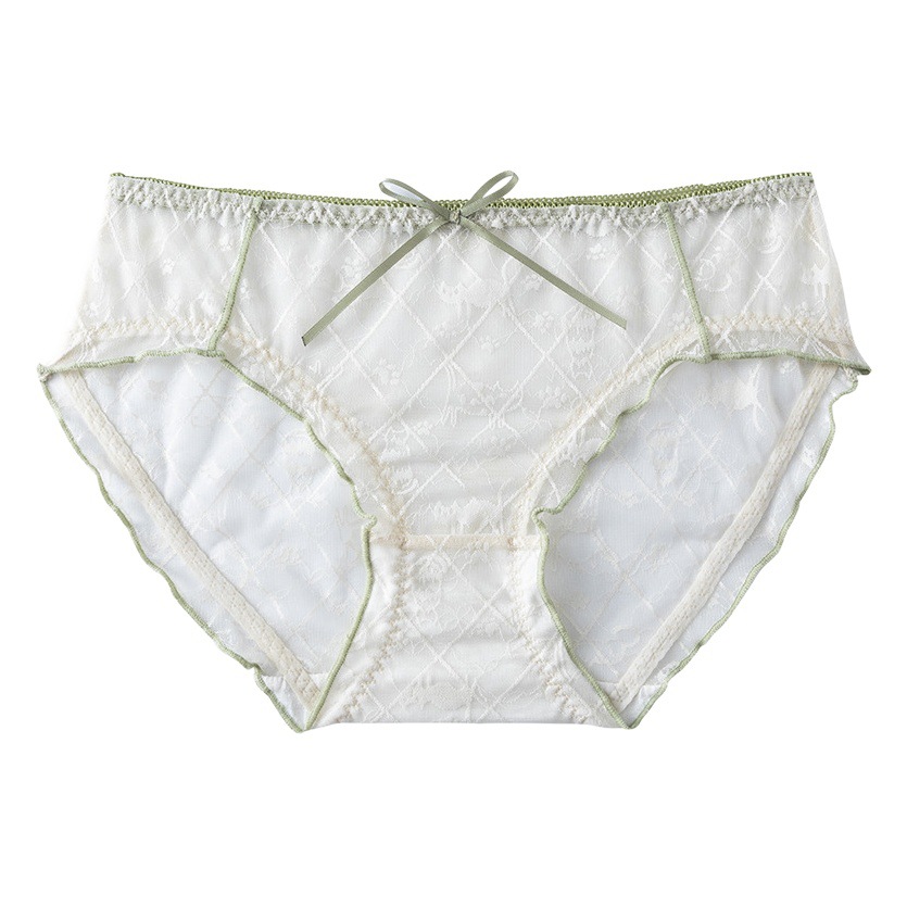 Chica estilo malla ropa interior puro algodón antibacteriano entrepierna verano fino dulce encaje gato puro deseo mediados cintura triángulo pantalones cortos