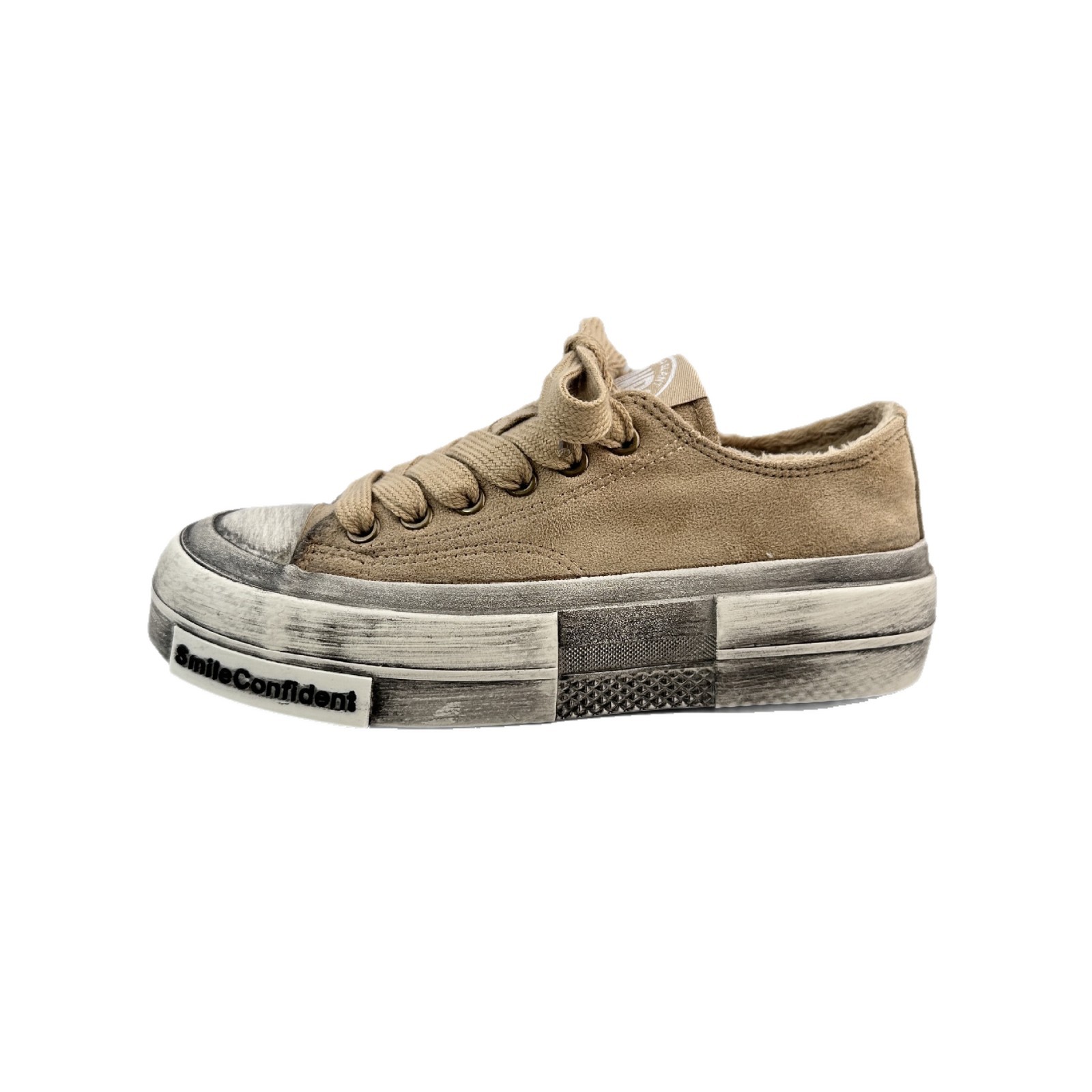 YUANBO2025 invierno retro hacer viejos zapatos de lona para mujeres aumentando la altura de los zapatos de skate casuales de base gruesa coreana zapatos de mujer